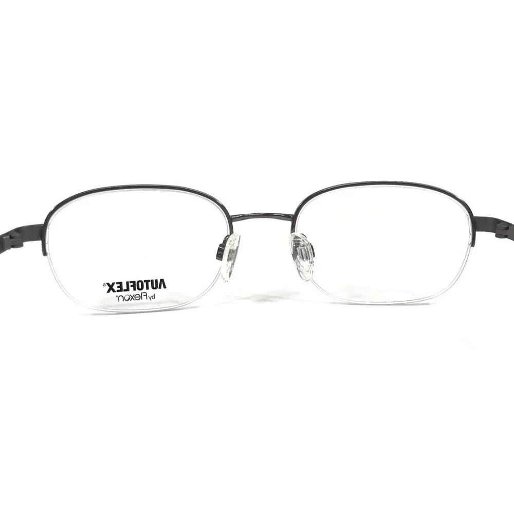Autoflex by Flexon Eyeglasses Frames SIR DUKE 033 Gray Round Half Rim 51-19-140